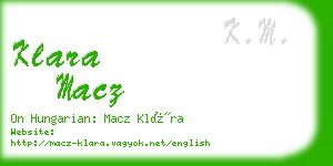 klara macz business card